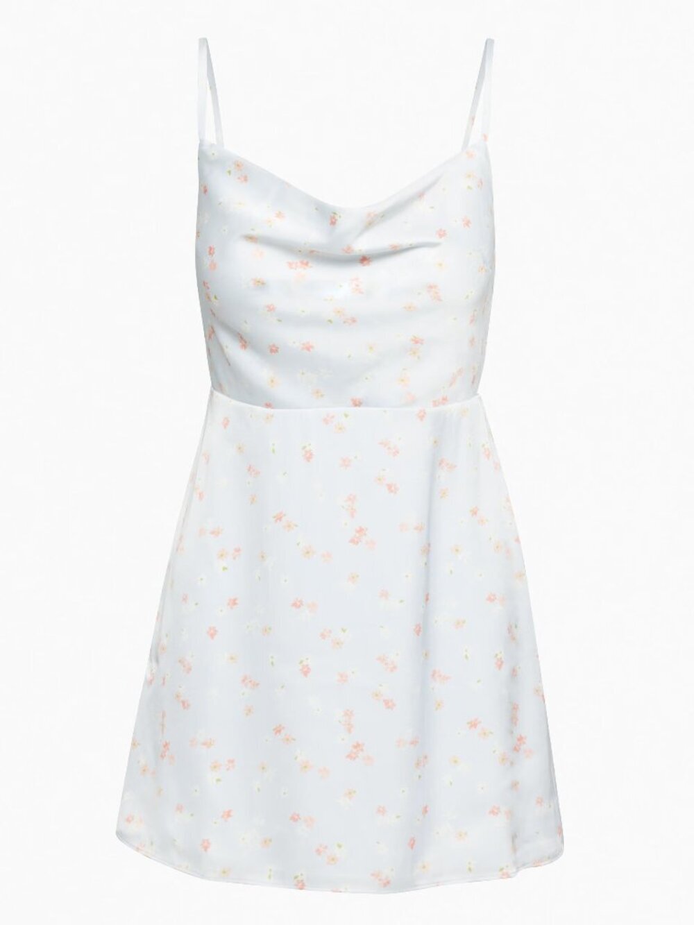 Aritzia Sunday Best Spencer Cowl Neck Mini Slip Dress Light Blue Floral Large